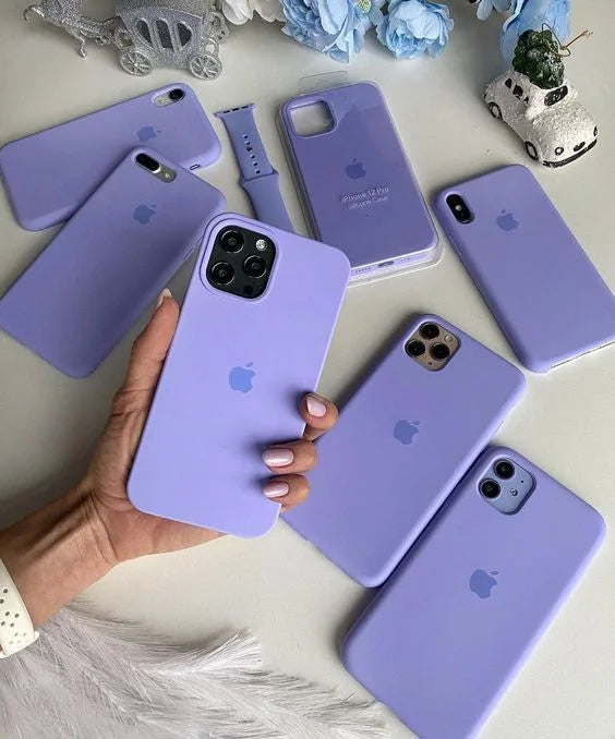 Original Silicone Case For iPhone | Lilac Color | Premium Quality